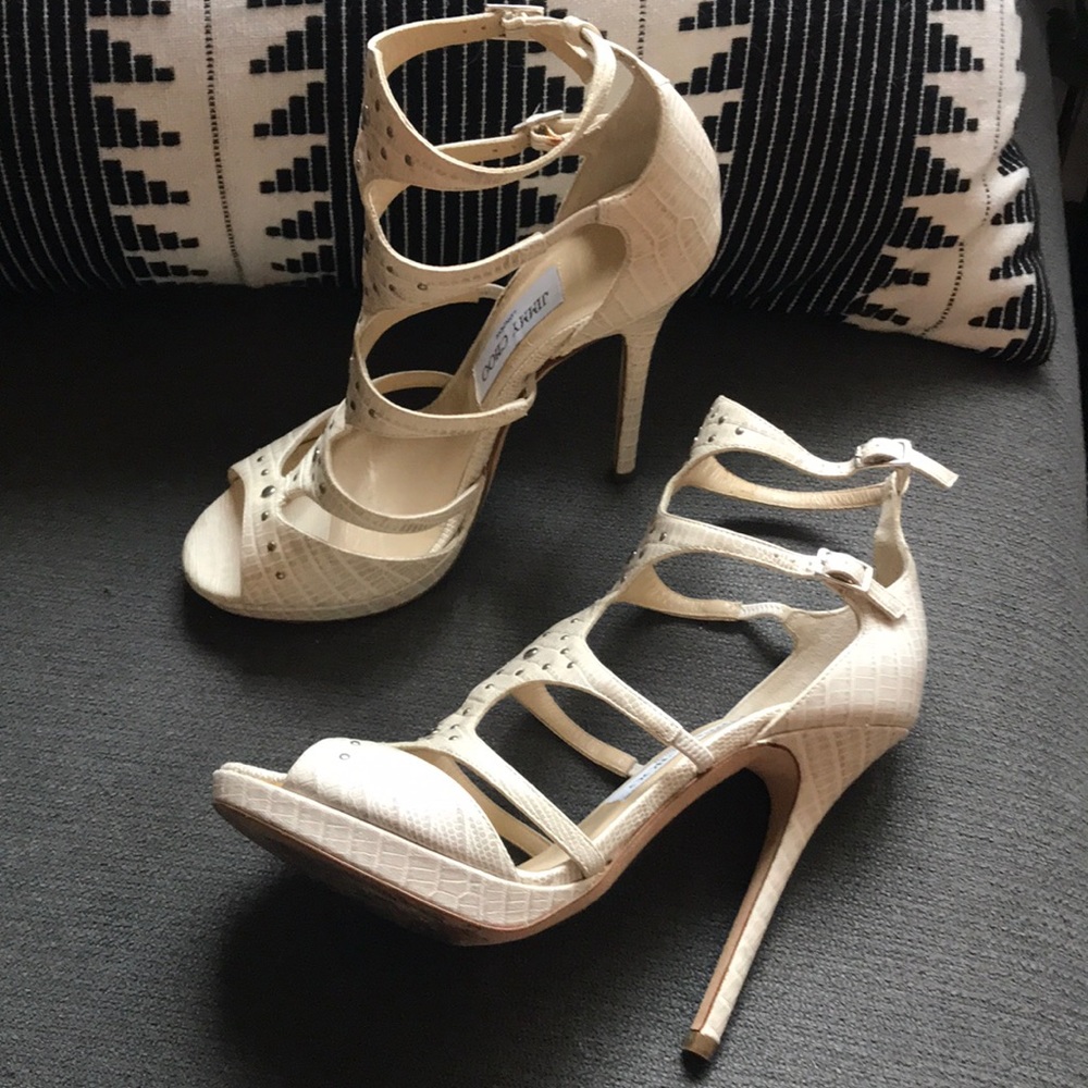 Jimmy Choo Cream Strappy Heels